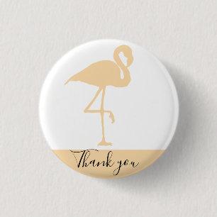 Modern Flamingo, Thank You 3 Cm Round Badge