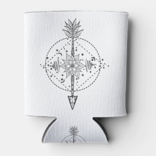Modern flash flower with arrow with star and moon can cooler