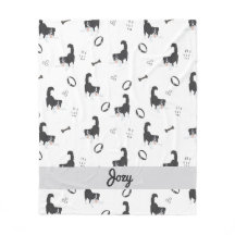 Modern Flat Design Border Collie & Bones Pattern