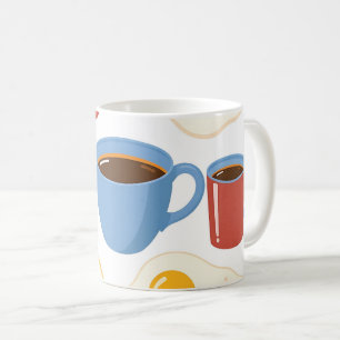 Modern Flat Design of Bacon Eggs Toast and Coffee Mug