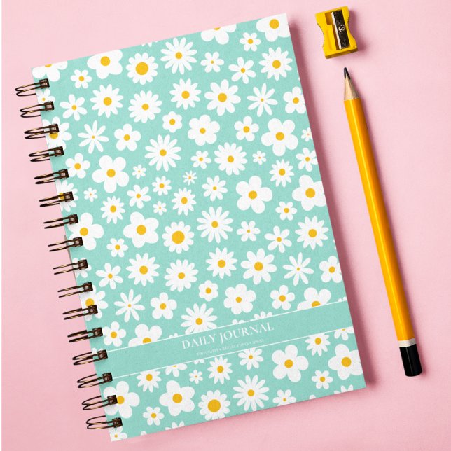 Modern Flat Graphic Daisy Robin's Egg Blue  Notebook (Creator Uploaded)