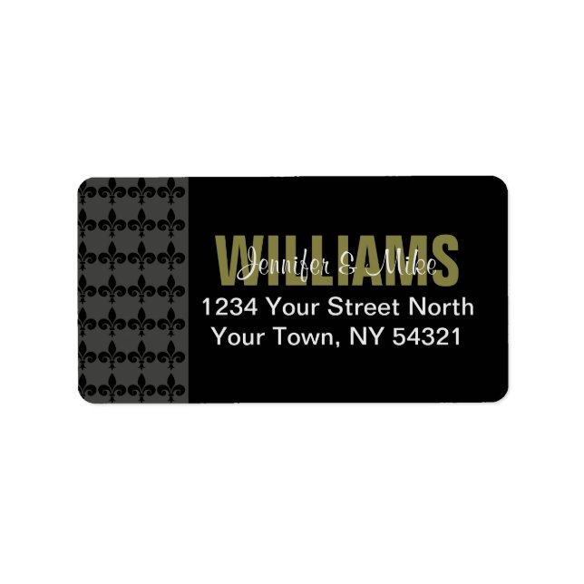 Modern Fleur de Lis Address Label (Front)