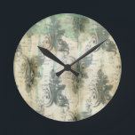 Modern Fleur De Lis Design Round Clock<br><div class="desc">The fleur de lis has been historically associated with the French monarchy and coats-of-arms. Associate it with your home by purchasing this great print by Jennifer Goldberger. Get yours today!</div>