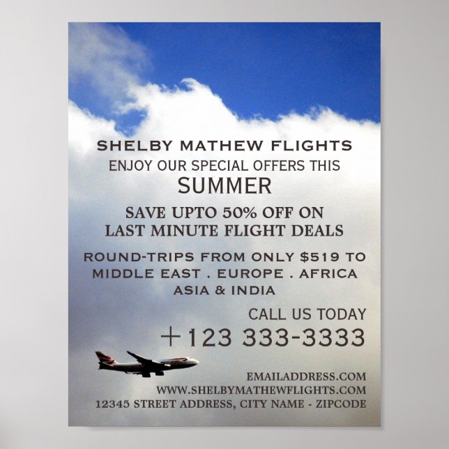 Modern Flight, Airline Advertising Poster (Front)