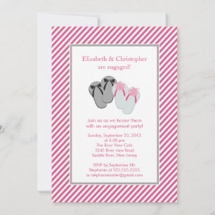 Modern Flip Flops Couple Engagement Party Invitation