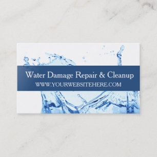 Modern Flood Water Damage Service and Cleanup Business Card