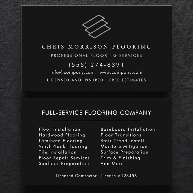 Modern Flooring Installation Business Card (Creator Uploaded)
