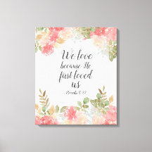 Modern Floral 1 John 14:19 Faux Canvas Print