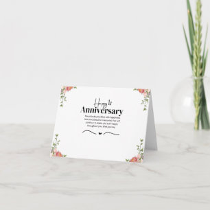 Modern Floral 1st Wedding Anniversary Card