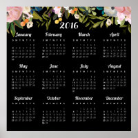 Modern Floral 2016 Calendar