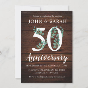modern floral 50th anniversary party invitations