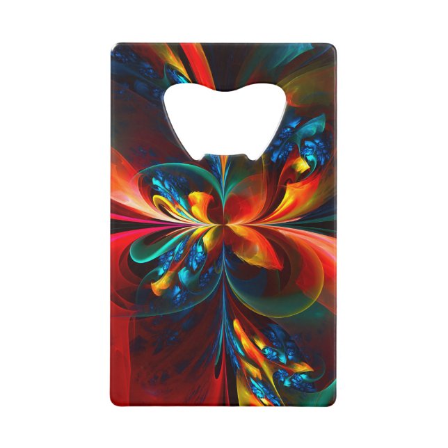 Modern Floral Abstract Art Orange Blue Pattern #14 (Front)