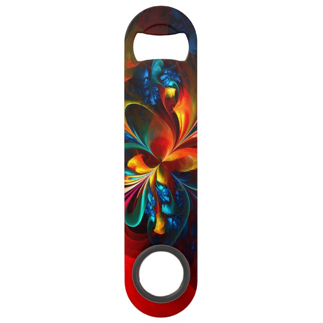 Modern Floral Abstract Art Orange Blue Pattern #14 (Front)