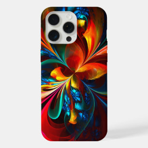 Modern Floral Abstract Art Orange Blue Pattern #14 iPhone 15 Pro Max Case