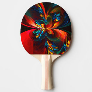 Modern Floral Abstract Art Orange Blue Pattern #14 Ping Pong Paddle