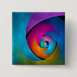 Modern Floral Abstract Art Pink Blue Pattern #17 15 Cm Square Badge