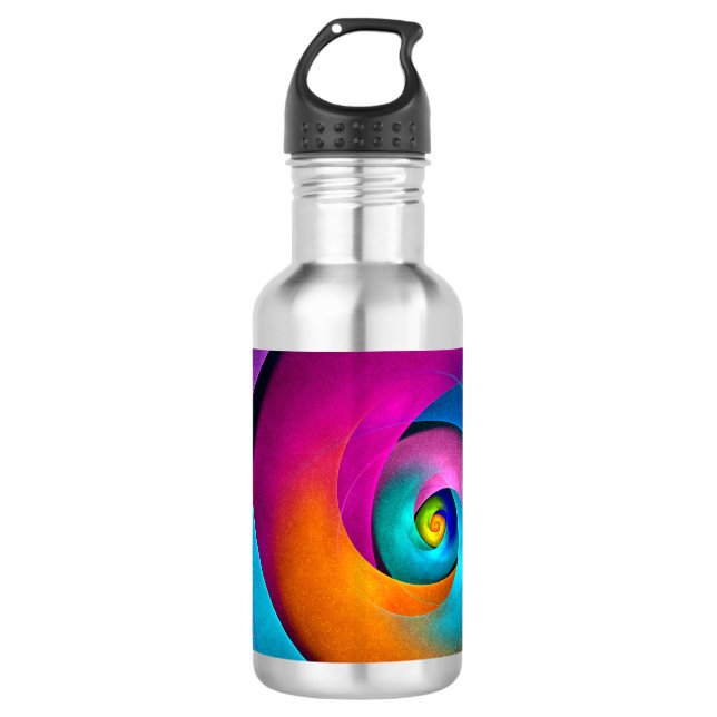 Modern Floral Abstract Art Pink Blue Pattern #17 532 Ml Water Bottle (Front)