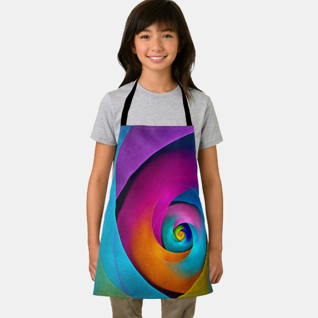 Modern Floral Abstract Art Pink Blue Pattern #17 Apron (Insitu)