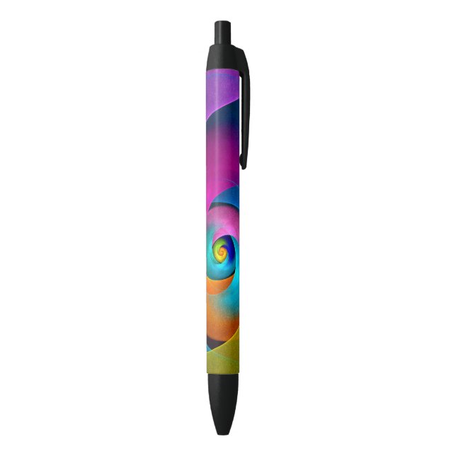 Modern Floral Abstract Art Pink Blue Pattern #17 Black Ink Pen (Bottom (Vertical))