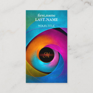Modern Floral Abstract Art Pink Blue Pattern #17 Business Card