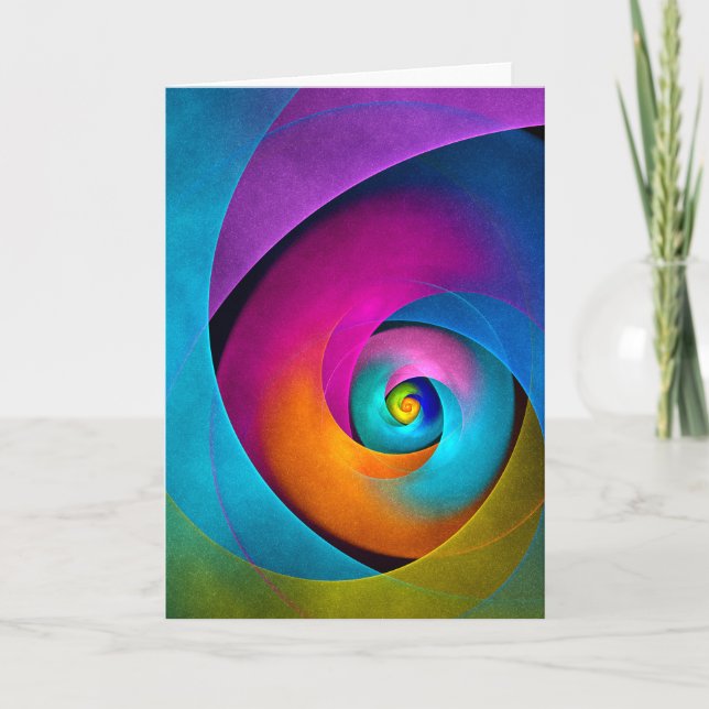 Modern Floral Abstract Art Pink Blue Pattern #17 Card (Front)