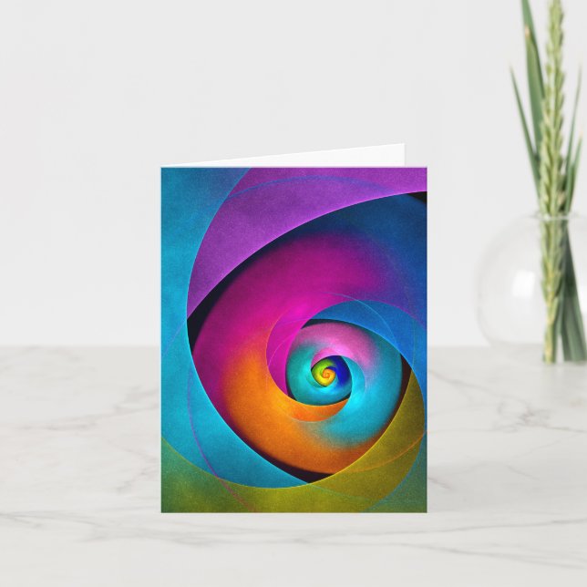 Modern Floral Abstract Art Pink Blue Pattern #17 Card (Front)