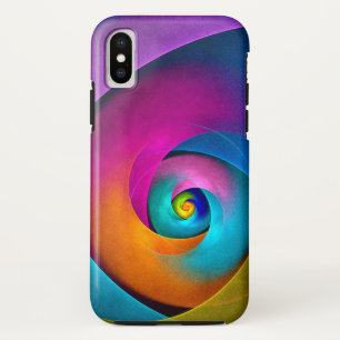 Modern Floral Abstract Art Pink Blue Pattern #17 iPhone X Case