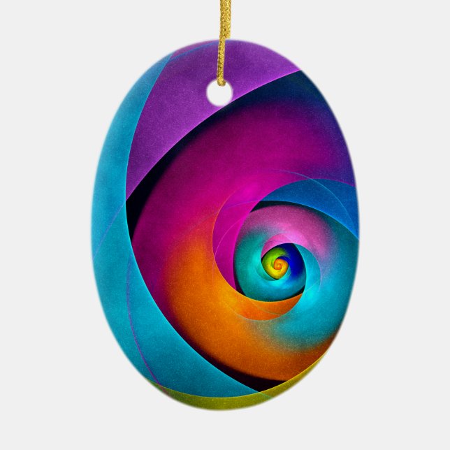 Modern Floral Abstract Art Pink Blue Pattern #17 Ceramic Ornament (Front)