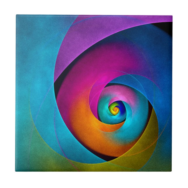 Modern Floral Abstract Art Pink Blue Pattern #17 Ceramic Tile (Front)