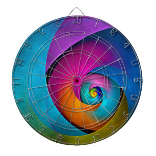 Modern Floral Abstract Art Pink Blue Pattern #17 Dartboard