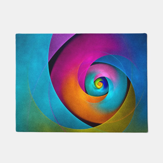 Modern Floral Abstract Art Pink Blue Pattern #17 Doormat (Front)