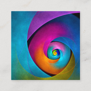 Modern Floral Abstract Art Pink Blue Pattern #17 Enclosure Card