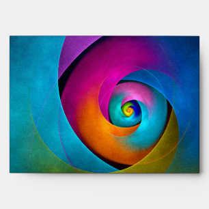 Modern Floral Abstract Art Pink Blue Pattern #17 Envelope