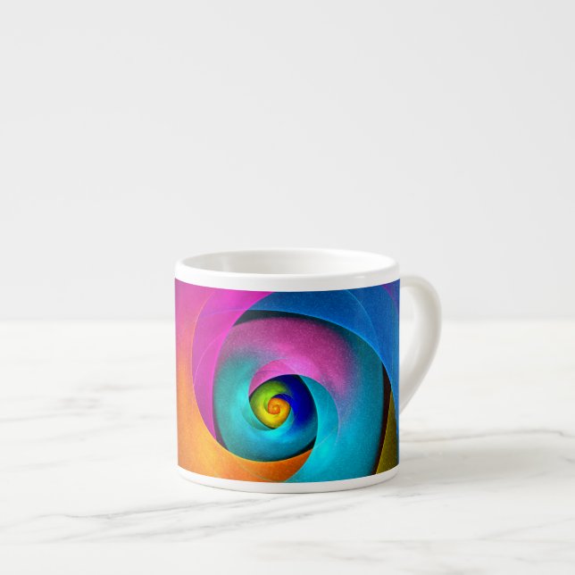 Modern Floral Abstract Art Pink Blue Pattern #17 Espresso Cup (Front Right)