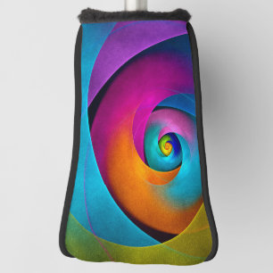Modern Floral Abstract Art Pink Blue Pattern #17 Golf Head Cover