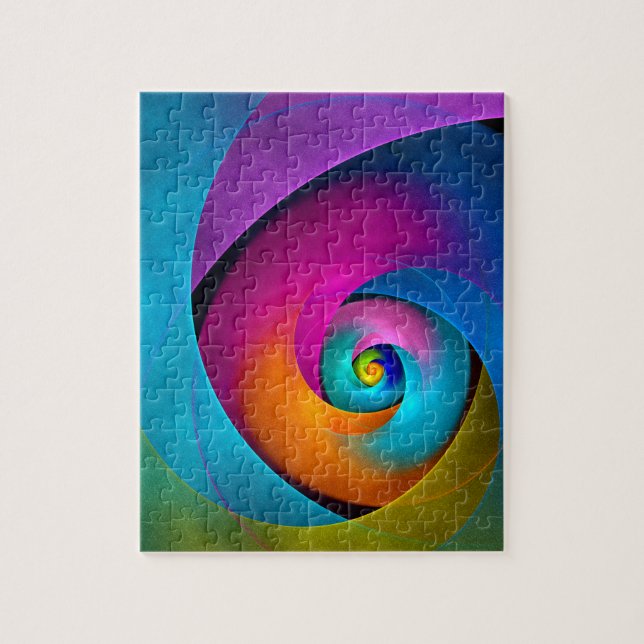 Modern Floral Abstract Art Pink Blue Pattern #17 Jigsaw Puzzle (Vertical)