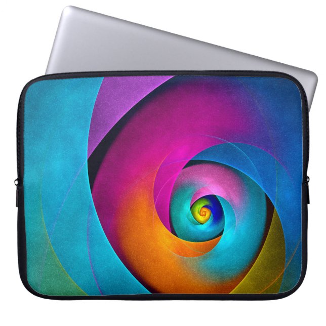 Modern Floral Abstract Art Pink Blue Pattern #17 Laptop Sleeve (Front)