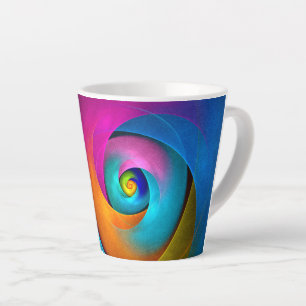 Modern Floral Abstract Art Pink Blue Pattern #17 Latte Mug