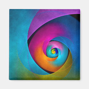 Modern Floral Abstract Art Pink Blue Pattern #17 Magnet