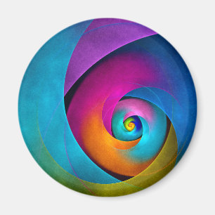 Modern Floral Abstract Art Pink Blue Pattern #17 Magnet