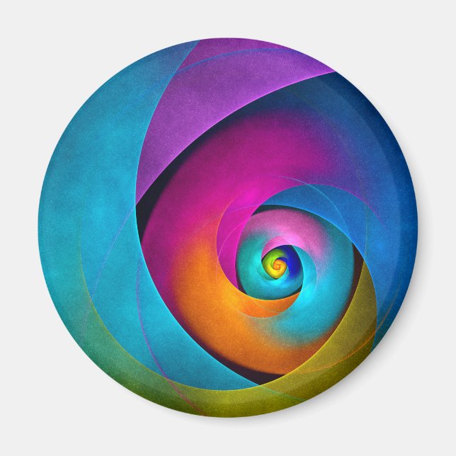 Modern Floral Abstract Art Pink Blue Pattern #17 Magnet (Front)