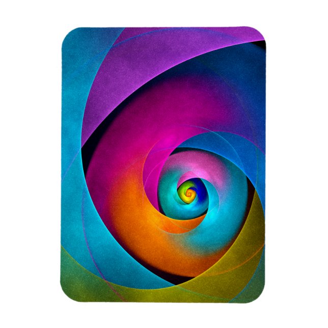 Modern Floral Abstract Art Pink Blue Pattern #17 Magnet (Vertical)