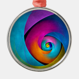 Modern Floral Abstract Art Pink Blue Pattern #17 Metal Ornament