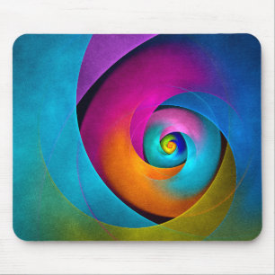 Modern Floral Abstract Art Pink Blue Pattern #17 Mouse Pad