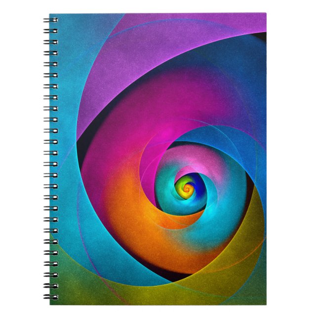 Modern Floral Abstract Art Pink Blue Pattern #17 Notebook (Front)