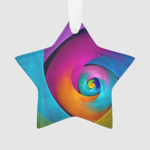 Modern Floral Abstract Art Pink Blue Pattern #17 Ornament