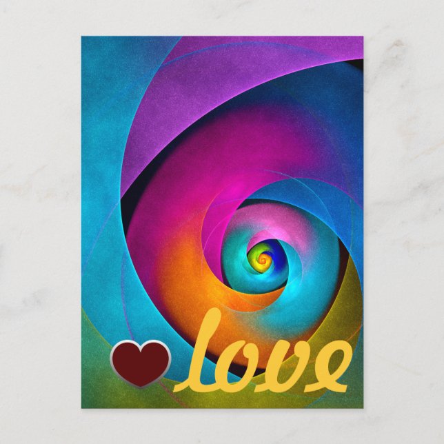 Modern Floral Abstract Art Pink Blue Pattern #17 Postcard (Front)