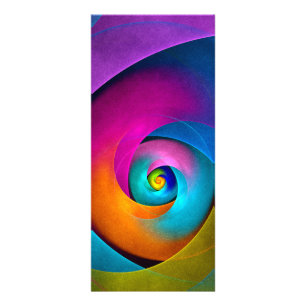 Modern Floral Abstract Art Pink Blue Pattern #17 Rack Card