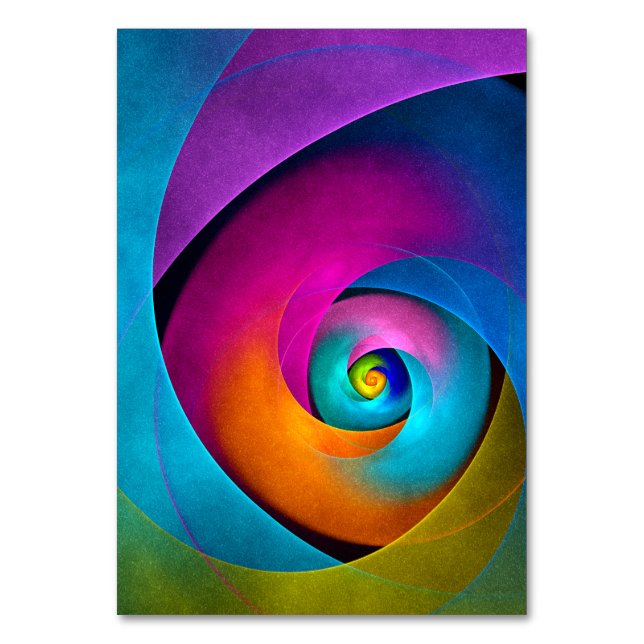 Modern Floral Abstract Art Pink Blue Pattern #17 Table Number (Front)