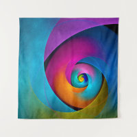 Modern Floral Abstract Art Pink Blue Pattern #17